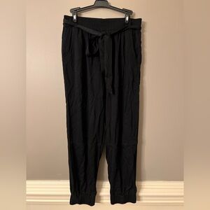 TGLA Women’s Casual Paper Bag Jogger Pants Black Sz M